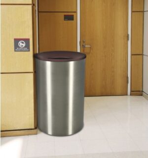 Stainless Steel Indoor 45 Gallon T Can in Use