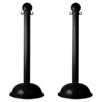 3-inch heavy duty plastic stanchions 2-pack black