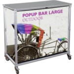 Portable Expandable Popup Wheeled Bar Large Counter Frame Graphic