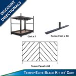 Tempo-Elite Black Steel Fence Kit with Cart