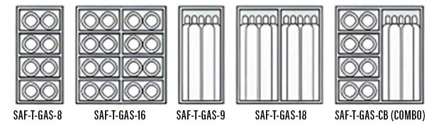 Saf-T-Gas Cylinder Cabinets Configurations