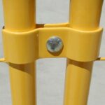 Perimeter Fencing Hardware Clamp - Yellow in Use