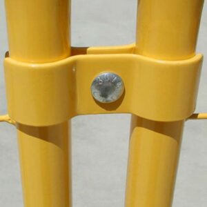 Perimeter Fencing Hardware Clamp - Yellow In Use